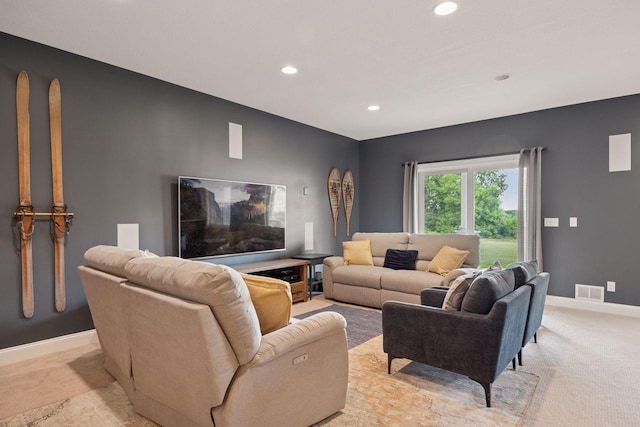 11540 Eckert Ave SE, Franklin Twp, MN 55328 - living area featuring recessed lighting and light colored carpet