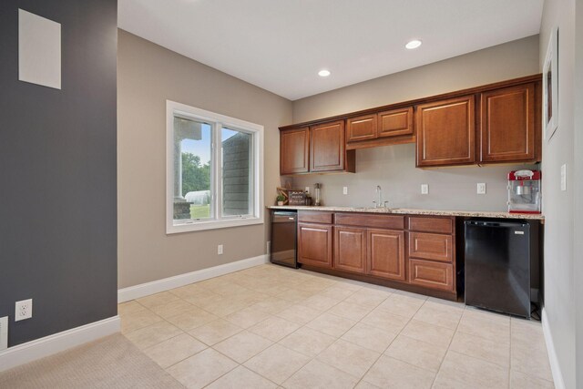 11540 Eckert Ave SE, Franklin Twp, MN 55328 - kitchen featuring dishwasher, light countertops, recessed lighting, and brown cabinets
