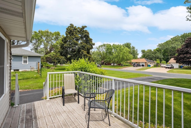 6342 Baker Ave NE, Fridley, MN 55432 - deck with a lawn
