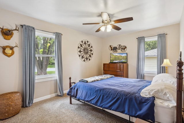 6342 Baker Ave NE, Fridley, MN 55432 - bedroom with multiple windows, carpet flooring, and ceiling fan