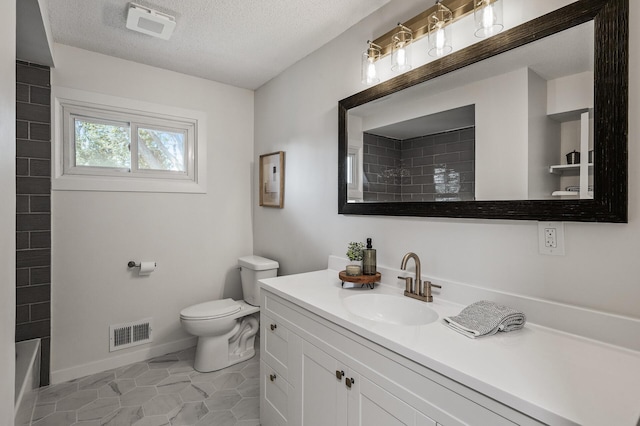 4909 98th St, Bloomington, MN 55437 - full bath with vanity, a textured ceiling, tile patterned flooring, and washtub / shower combination