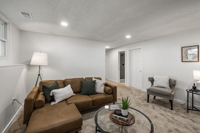 4909 98th St, Bloomington, MN 55437 - carpeted living area with recessed lighting and a textured ceiling