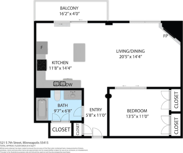 521 7th St Unit 519, Minneapolis, MN 55415 - view of property floor plan