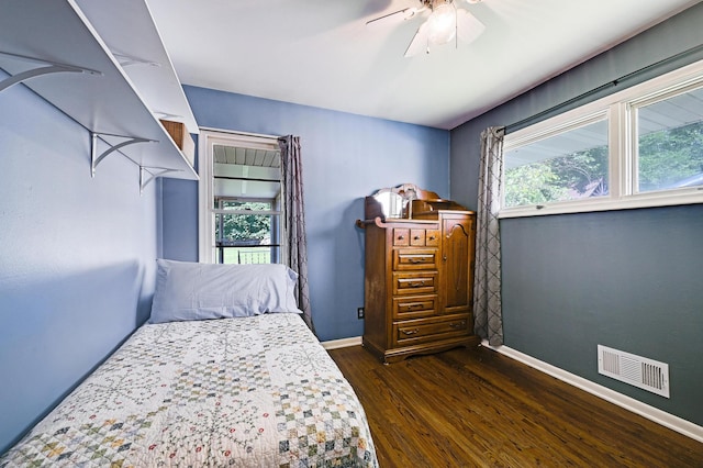 7447 Cleadis Way, Inver Grove Heights, MN 55076 - bedroom featuring dark wood-type flooring and a ceiling fan
