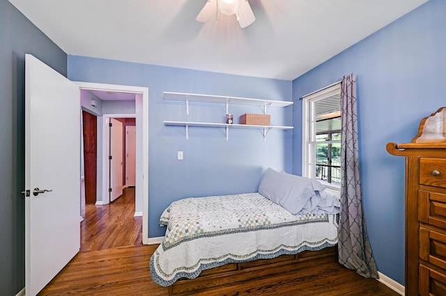 7447 Cleadis Way, Inver Grove Heights, MN 55076 - bedroom featuring dark wood finished floors and ceiling fan