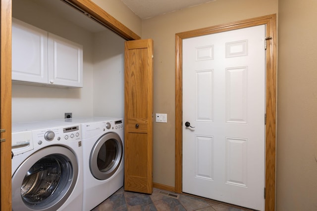 N8343 Mcwain Dr, Holland Twp, WI 54636 - laundry area featuring washing machine and dryer and cabinet space