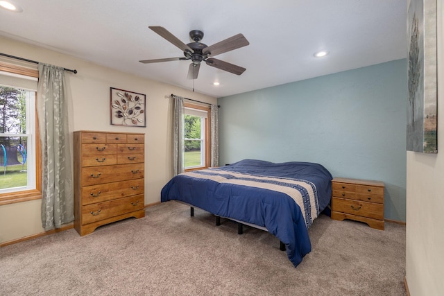 N8343 Mcwain Dr, Holland Twp, WI 54636 - carpeted bedroom with recessed lighting and ceiling fan