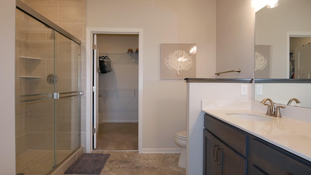 1872 Oakpointe Dr, Waconia, MN 55387 - full bathroom featuring a shower stall, vanity, and a spacious closet