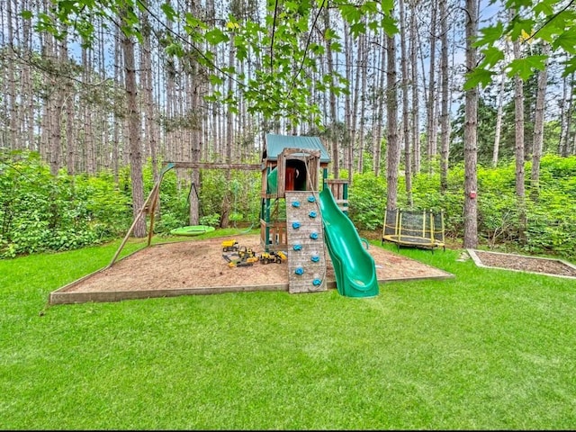 315 32nd St, Grand Rapids, MN 55744 - view of jungle gym featuring a lawn