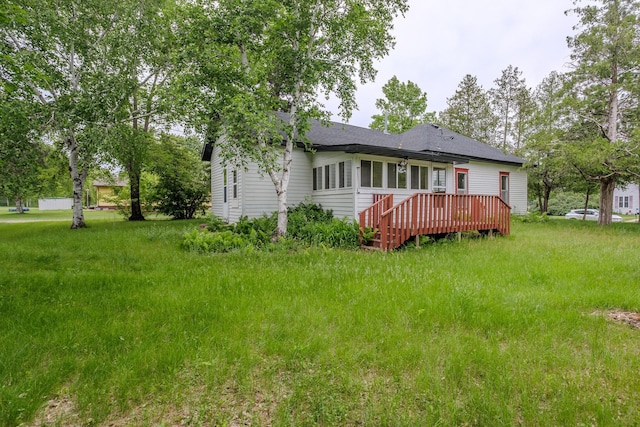 196 Beaulieu St W, Motley, MN 56466 - back of house with a deck