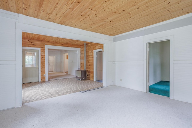 196 Beaulieu St W, Motley, MN 56466 - carpeted spare room featuring wooden walls and wooden ceiling