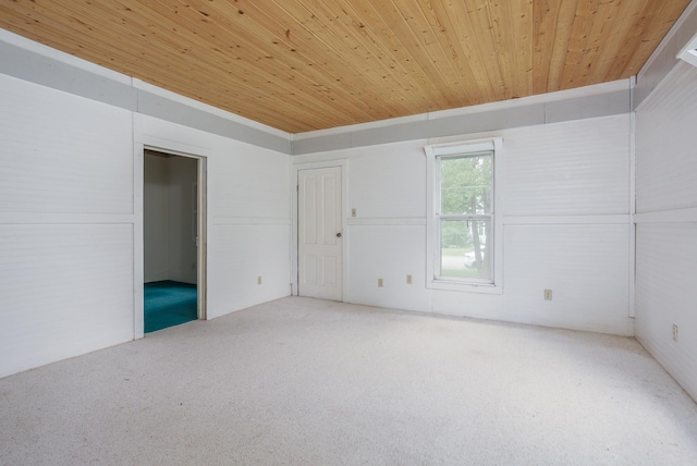 196 Beaulieu St W, Motley, MN 56466 - spare room featuring wood ceiling and carpet flooring