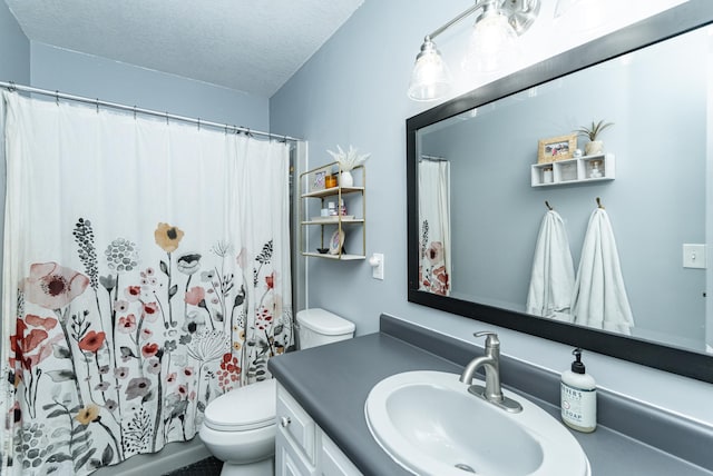 5520 25th Ave NW, Rochester, MN 55901 - bathroom featuring vanity, a textured ceiling, and a shower with shower curtain