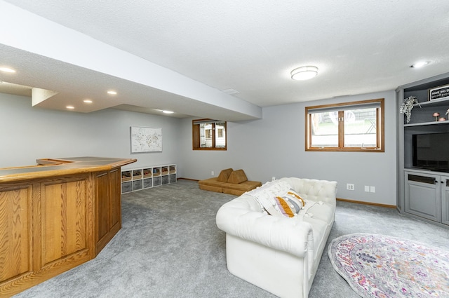 5520 25th Ave NW, Rochester, MN 55901 - carpeted living area featuring a dry bar and recessed lighting