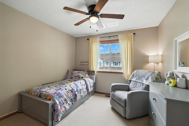 451 Frederick Cir Unit 1405, Hastings, MN 55033 - bedroom featuring light colored carpet, a textured ceiling, and a ceiling fan