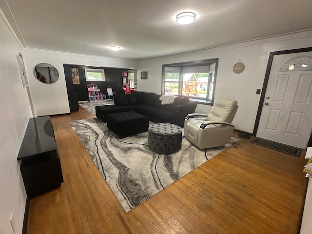 1520 6th St, Montevideo, MN 56265 - living room with ornamental molding and wood finished floors