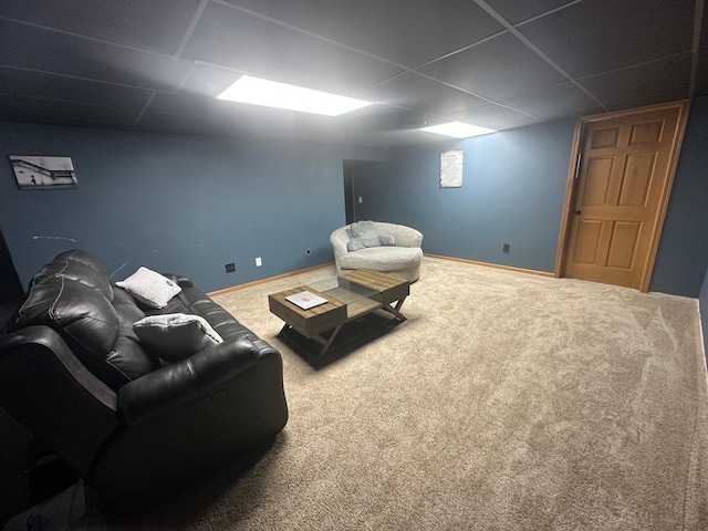 1520 6th St, Montevideo, MN 56265 - living area with carpet and a drop ceiling