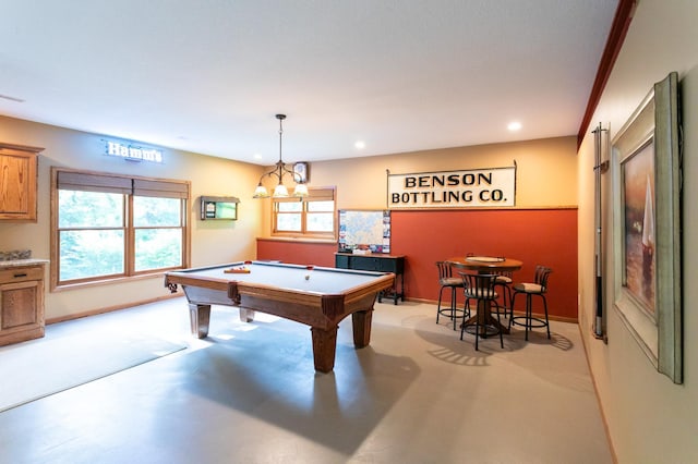 6045 Galpin Lake Rd, Shorewood, MN 55331 - recreation room with plenty of natural light, recessed lighting, billiards table, and light colored carpet