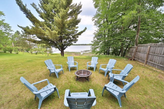 10032 Long Lake Rd, Brainerd, MN 56401 - view of yard with a fire pit and a water view