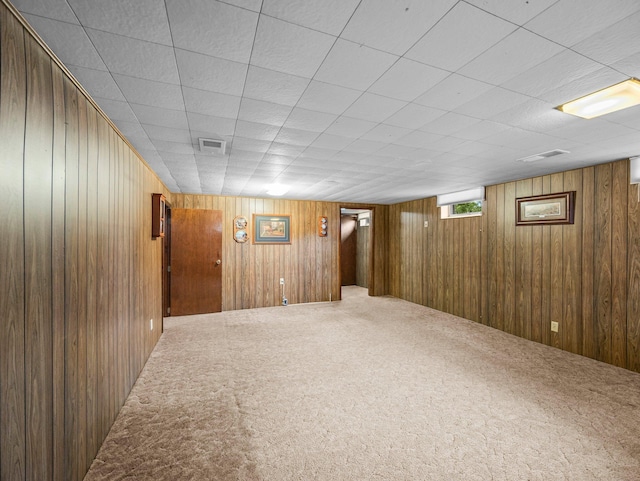 3945 8th Ave NW, Anoka, MN 55303 - below grade area featuring carpet flooring and wooden walls