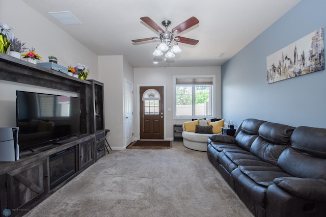 508 19th Ave W Unit C, West Fargo, ND 58078 - living room with carpet flooring and a ceiling fan