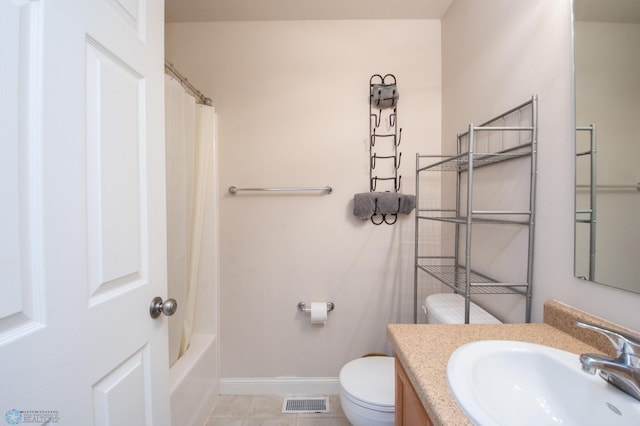 508 19th Ave W Unit C, West Fargo, ND 58078 - full bathroom with vanity, tile patterned floors, and shower / bath combination with curtain
