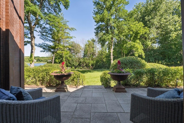849 Brown Rd N, Orono, MN 55356 - view of patio / terrace featuring view of scattered trees and a water view