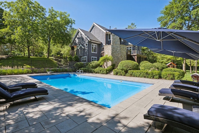 849 Brown Rd N, Orono, MN 55356 - view of swimming pool with a playground and a patio area