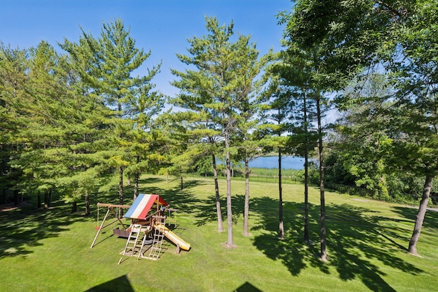 849 Brown Rd N, Orono, MN 55356 - view of grassy yard featuring a playground and a water view