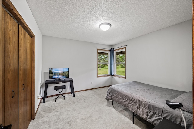 2801 263rd Ave NE, Isanti, MN 55040 - bedroom featuring light carpet, a textured ceiling, and a closet