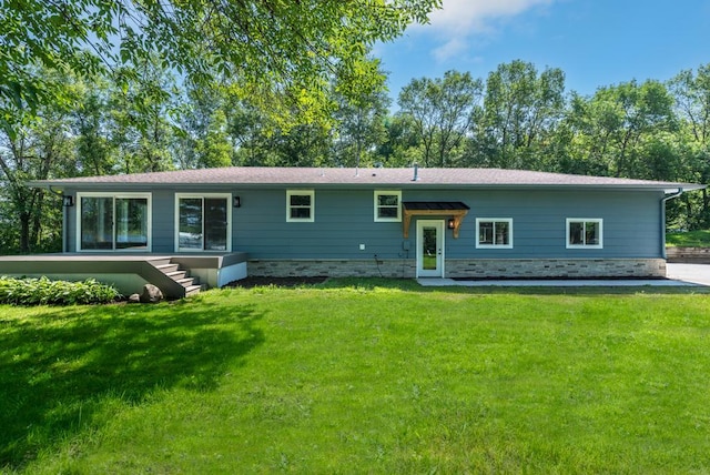 26877 Rainbow Ln, Merrifield, MN 56465 - view of front of home with a front lawn