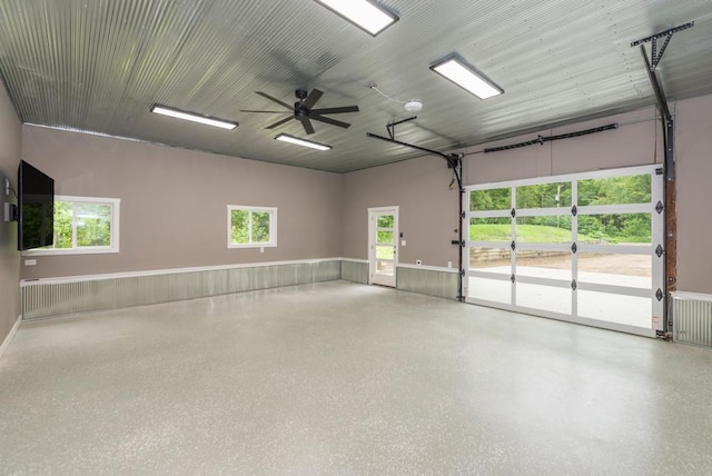 26877 Rainbow Ln, Merrifield, MN 56465 - garage featuring a ceiling fan