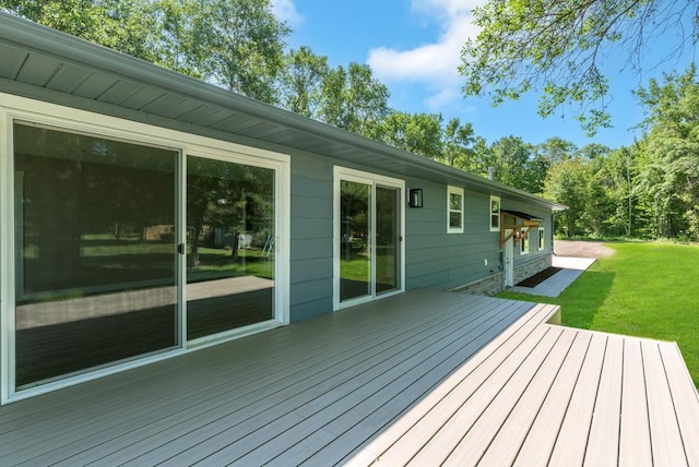 26877 Rainbow Ln, Merrifield, MN 56465 - deck with a lawn