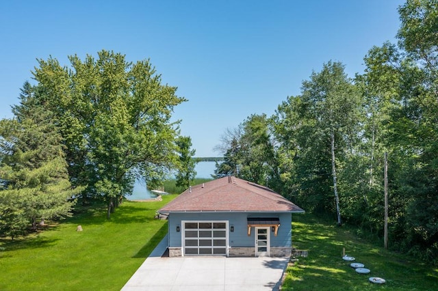 26877 Rainbow Ln, Merrifield, MN 56465 - garage with concrete driveway