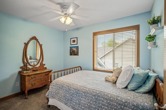 121 Arbor St, Northfield, MN 55057 - bedroom featuring carpet floors, ceiling fan, and a textured ceiling