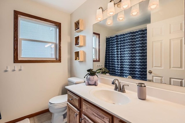 6788 Carlisle Curv, Shakopee, MN 55379 - bathroom featuring plenty of natural light, vanity, tile patterned flooring, and a shower with shower curtain