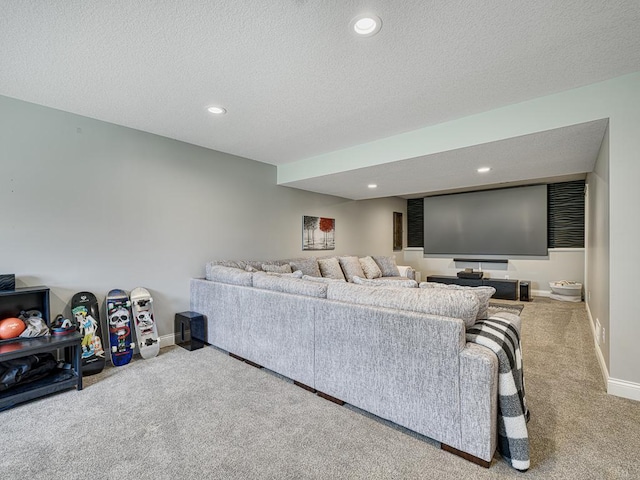 6937 94th St S, Cottage Grove, MN 55016 - carpeted cinema room featuring recessed lighting and a textured ceiling