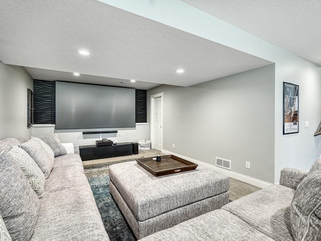 6937 94th St S, Cottage Grove, MN 55016 - carpeted cinema room featuring a textured ceiling and recessed lighting