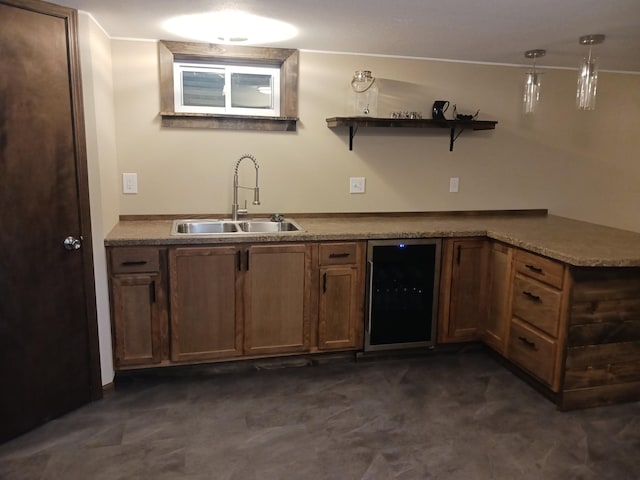 1235 Mitchell Pl, Fergus Falls, MN 56537 - bar with a sink and beverage cooler
