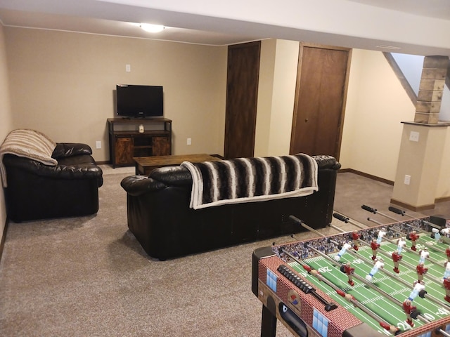 1235 Mitchell Pl, Fergus Falls, MN 56537 - living area with light colored carpet and baseboards