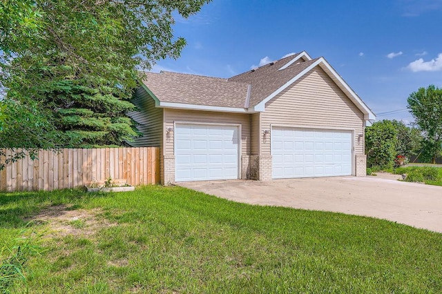 1301 English Ave NW, New Prague, MN 56071 - view of front of home featuring a garage, brick siding, a shingled roof, and concrete driveway