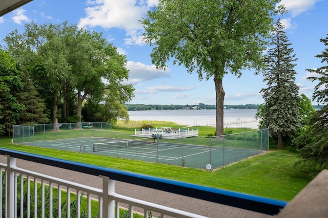 5011 Lake Ave Unit 105, White Bear Lake, MN 55110 - view of tennis court with a water view