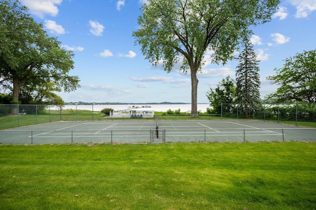 5011 Lake Ave Unit 105, White Bear Lake, MN 55110 - view of tennis court featuring a water view