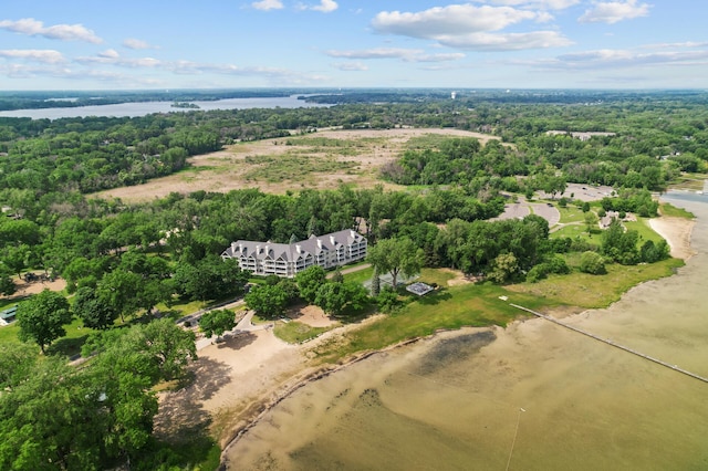 5011 Lake Ave Unit 105, White Bear Lake, MN 55110 - drone / aerial view of a nearby body of water and a forest
