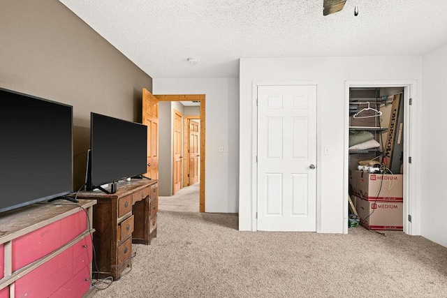 4984 Tower Rd, Moose Lake, MN 55767 - bedroom featuring light carpet, a closet, and a textured ceiling