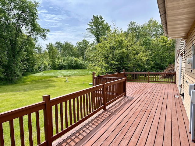 4984 Tower Rd, Moose Lake, MN 55767 - deck featuring a yard