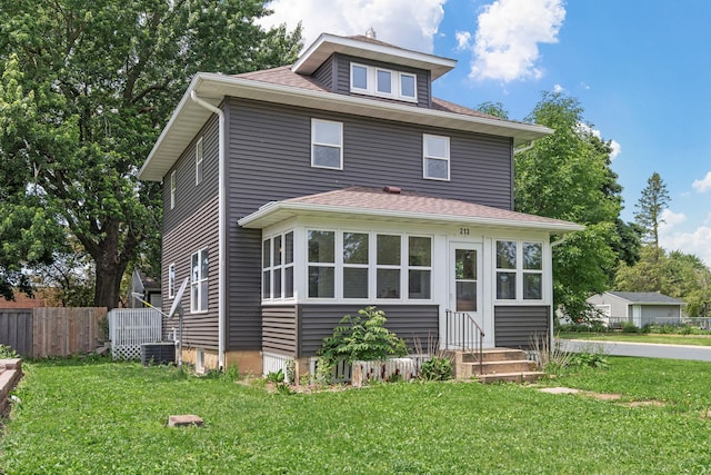 213 2nd St NE, Grand Meadow, MN 55936 - traditional style home with entry steps and a shingled roof