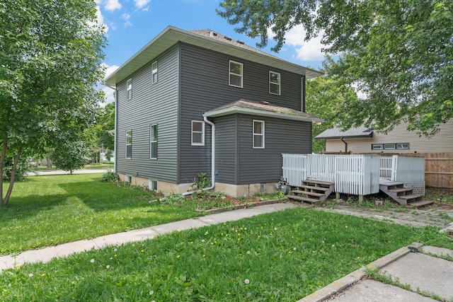 213 2nd St NE, Grand Meadow, MN 55936 - back of house featuring a deck
