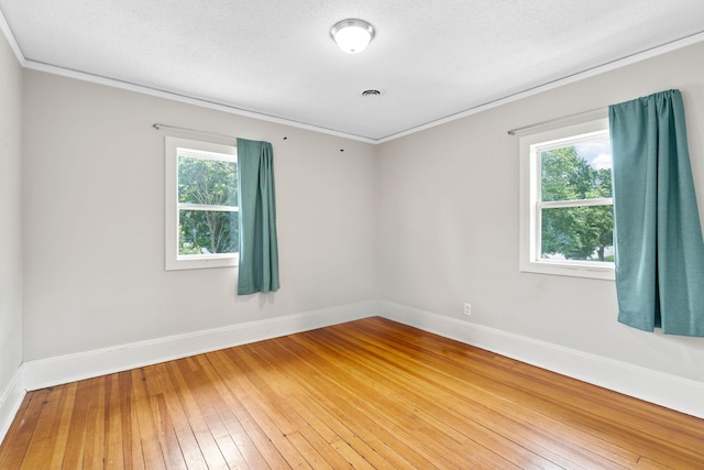 213 2nd St NE, Grand Meadow, MN 55936 - unfurnished room with light wood-style flooring, ornamental molding, and a textured ceiling