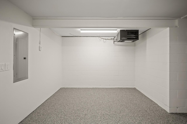 2022 Lake Rd, Minnetonka Beach, MN 55391 - finished basement featuring electric panel, concrete block wall, and a heating unit
